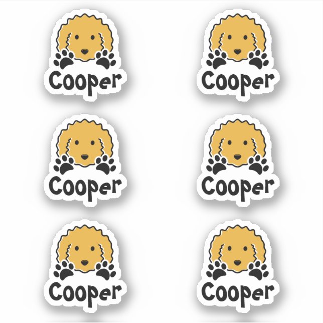 Personalized Curly Yellow Dog Name  (Front)