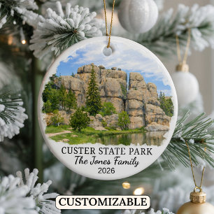 Personalized Custer State Park Custom South Dakota Ceramic Ornament