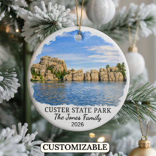Personalized Custer State Park Custom South Dakota Ceramic Ornament
