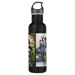 Personalized Custom 2 Photo and Text 710 Ml Water Bottle