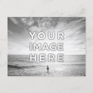 Personalized Custom 2 Photo Black And White  Postcard