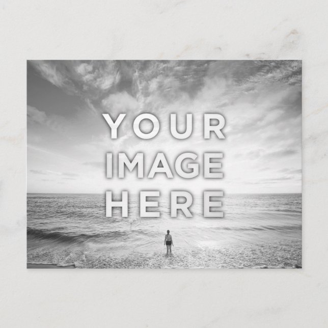 Personalized Custom 2 Photo Black And White  Postcard (Front)
