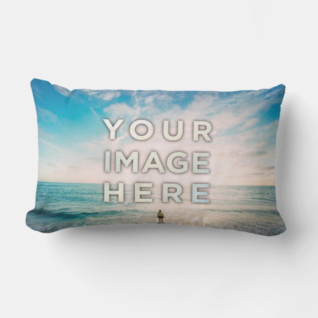 Personalized Custom 2 Photo Lumbar Pillow (Front)