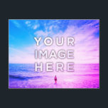 Personalized Custom 2 Photo Purple Retrowave Postcard<br><div class="desc">Upload your photo and create your personalized Purple retrowave Postcard! Make your perfect gift for friends, couple, kids and family, create your best keepsake, say hello to your belovew ones from your trips! Do you want to buy this beach landscapes without personalize it? These amazing photos by Frank Mckenna made...</div>