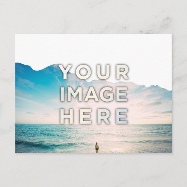 Personalized Custom 2 Photo torn paper Postcard (Front)