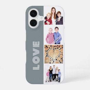 Personalized Custom 4 Photo Collage Love Family iPhone 16 Case