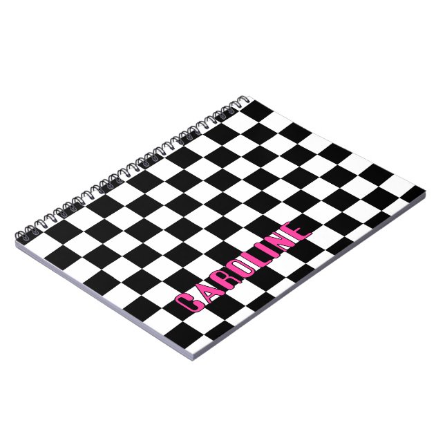 Personalized Custom Abstract Geometric Check Notebook (Left Side)