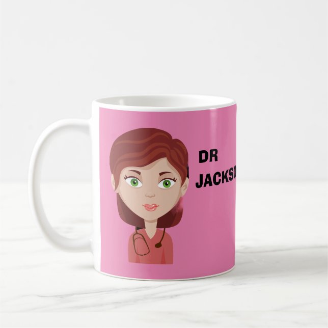 Personalized  custom avatar doctor's day coffee mu mug (Left)