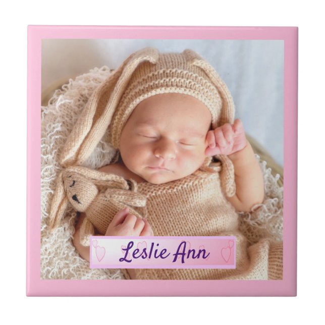 Personalized Custom Baby Photo Tile (Front)