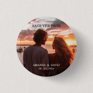 Personalized Custom Beach Destination Wedding  1 Inch Round Button