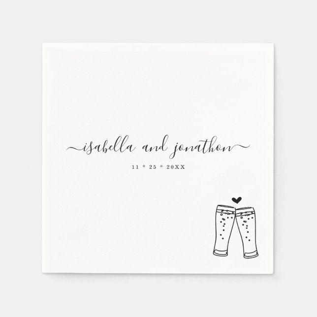 Personalized Custom Beer Toast Napkins (Front)