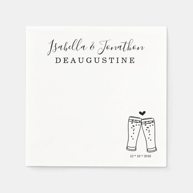 Personalized Custom Beer Toast Napkins (Front)
