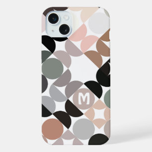 Personalized Custom Beige Grey Green Black Retro iPhone 15 Plus Case