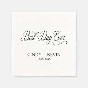 Personalized Custom Best Day Ever Wedding Napkin