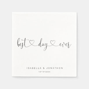 Personalized Custom "Best Day Ever" Wedding Napkin
