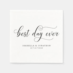 Personalized Custom "Best Day Ever" Wedding Napkin