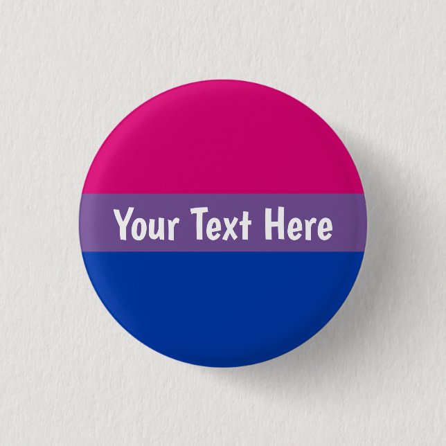 Personalized Custom Bi Bisexual Flag 1 Inch Round Button (Front)