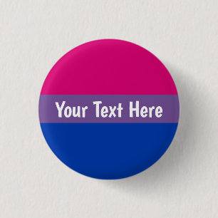Personalized Custom Bi Bisexual Flag 1 Inch Round Button