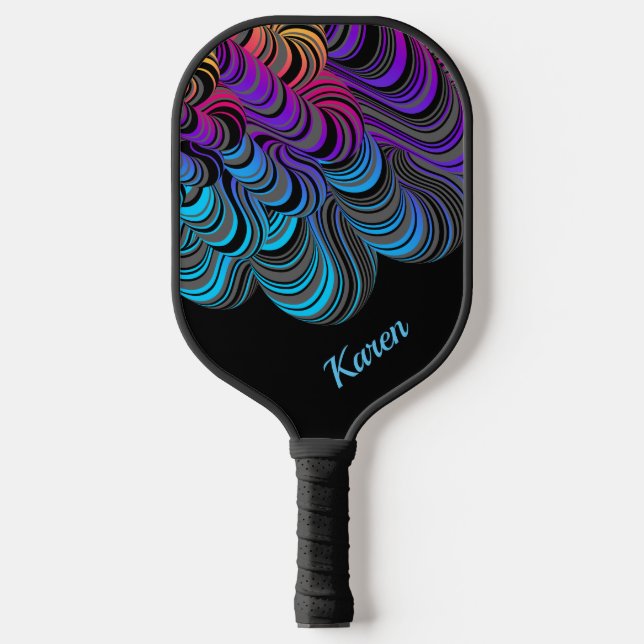 Personalized Custom Black and Neon  Pickleball Paddle (Front)