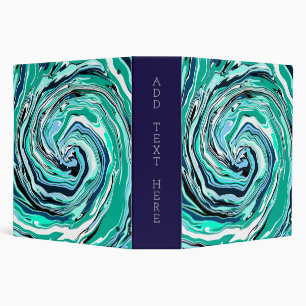 Personalized Custom Blue and Turquoise Marble Binder