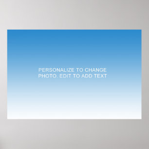 Personalized Custom Blue Artwork Photo Add Text Poster