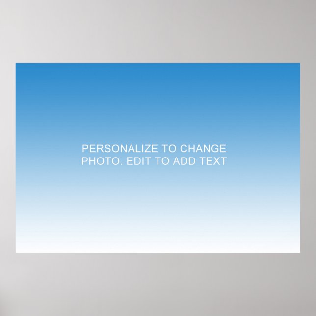 Personalized Custom Blue Artwork Photo Add Text Poster (Front)