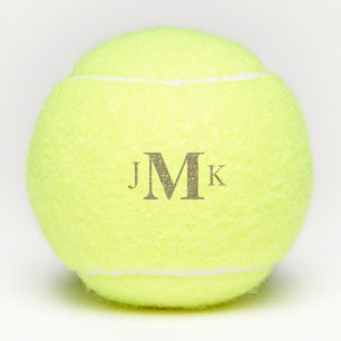 Personalized Custom Bold Gold Monogram  Tennis Balls