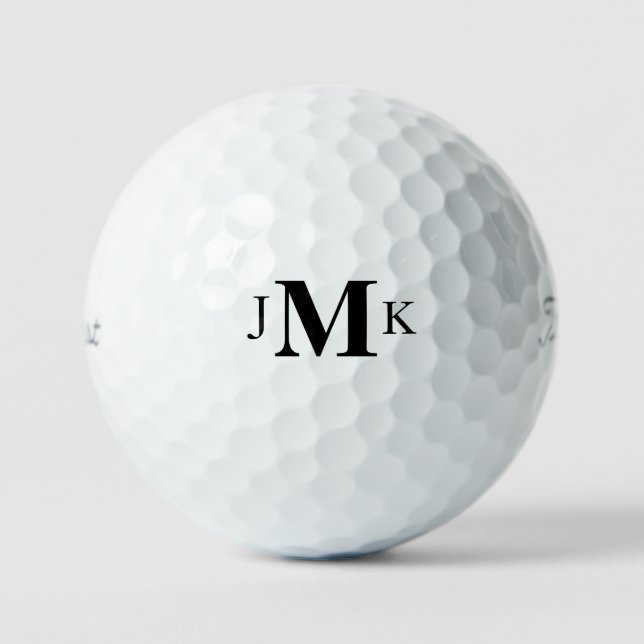 Personalized Custom Bold Monogram Titleist Pro VI Golf Balls (Front)