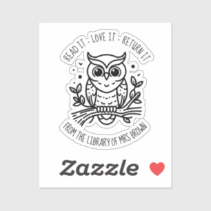 Personalized Custom Book Stickers Bookplate owl