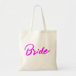Personalized Custom Bride Name Gift Tote Bags. Bag