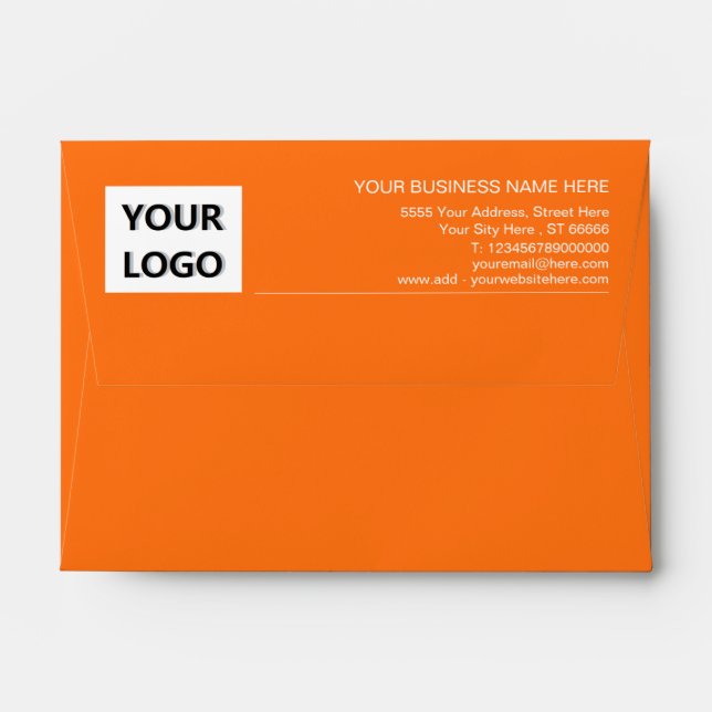 Personalized Custom Business Envelope Template (Back (Top Flap))