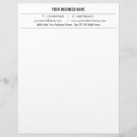 Personalized Custom Business Info Text Letterhead<br><div class="desc">Custom Colours and Fonts - Personalized Professional Design Your Business Letterhead - Add Your Business Name - Company / Address - Contact Information / More - Resize and move or remove and add elements / image with Customization tool. Choose fonts / size / colours ! Good Luck - Be Happy...</div>