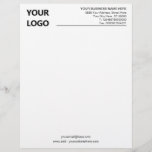 Personalized Custom Business Letterhead with Logo<br><div class="desc">Custom Font and Colours - Simple Personalized Black and White Business Letterhead with Logo - Add Your Logo - Image or QR Code - photo / Business Name - Company / Address - Contact Information / more - Resize and move or remove and add elements / image with Customization tool....</div>