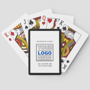 Personalized Custom Business Logo Black and White  Playing Cards