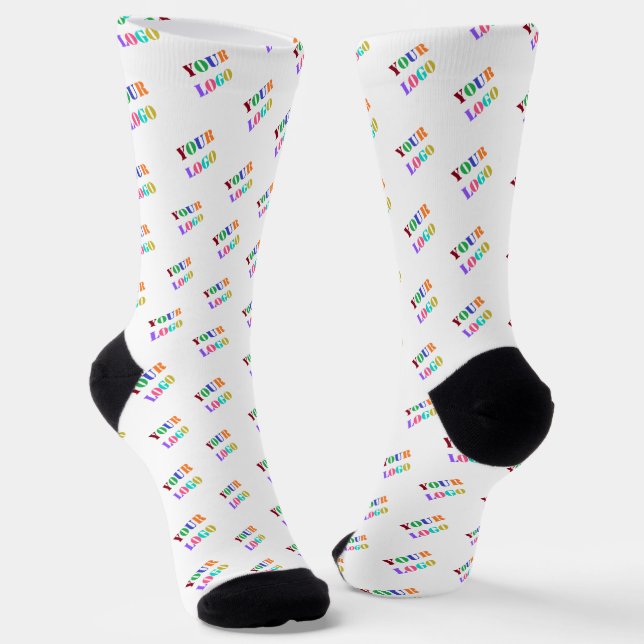 Personalized Custom Business Logo Socks Template (Angled)