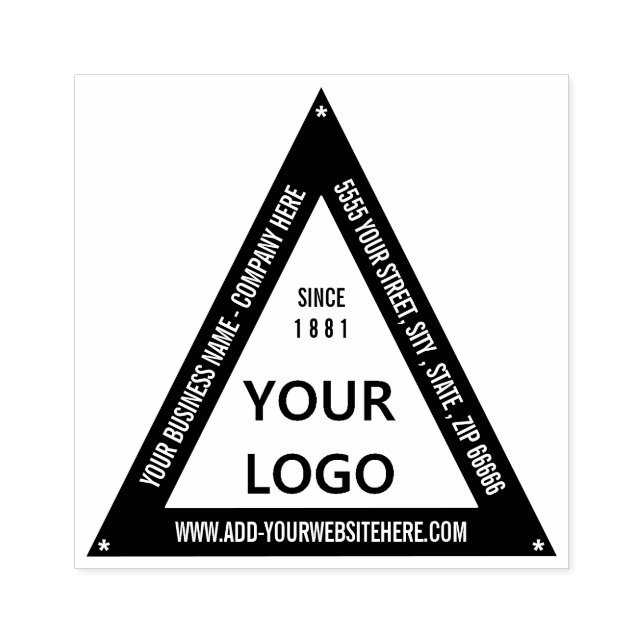 Personalized Custom Business Logo Stamp - Triangle (Imprint)