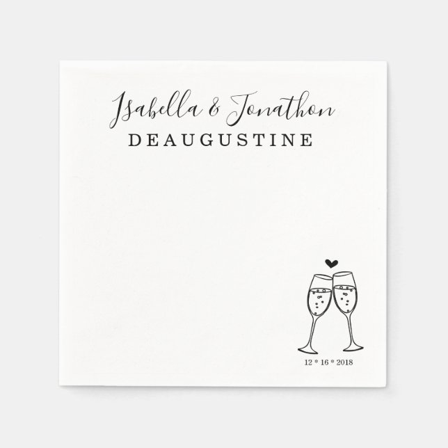 Personalized Custom Champagne Toast Napkins (Front)