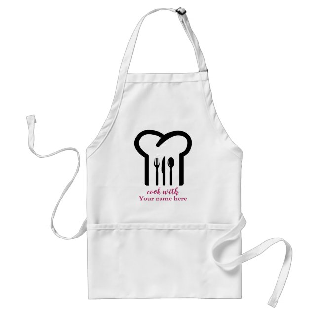 Personalized Custom Chef Hat & Spoons Bakery Standard Apron (Front)