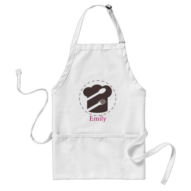 Personalized Custom Chef Hat & Spoons Bakery Standard Apron (Front)