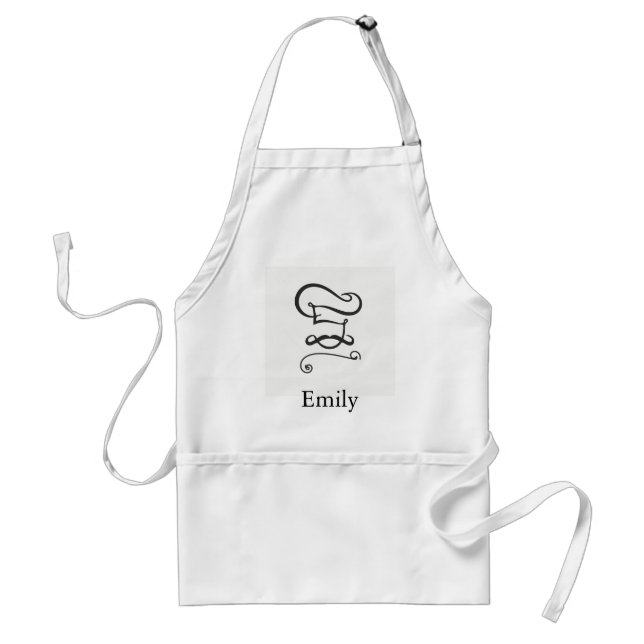 Personalized Custom Chef Hat & Spoons Bakery Standard Apron (Front)