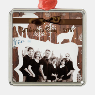 Personalized Custom Christmas Deer PHOTO Ornament