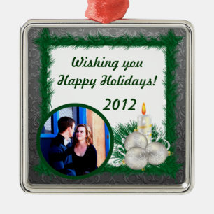 Personalized Custom Christmas Ornament Silver