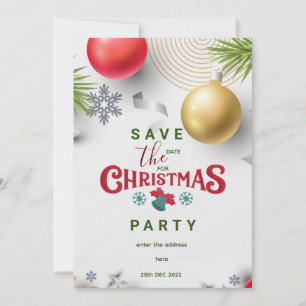 Personalized custom Christmas party save the date Invitation