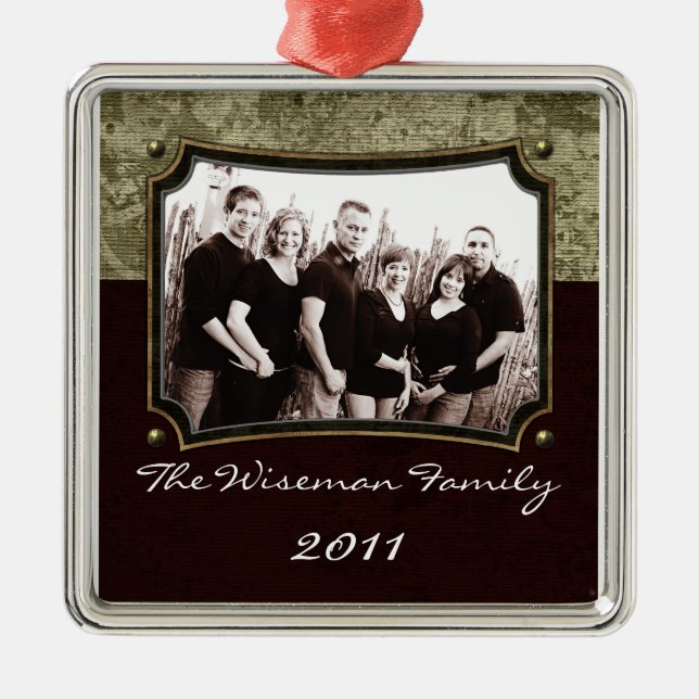 Personalized Custom Christmas PHOTO Ornament (Front)