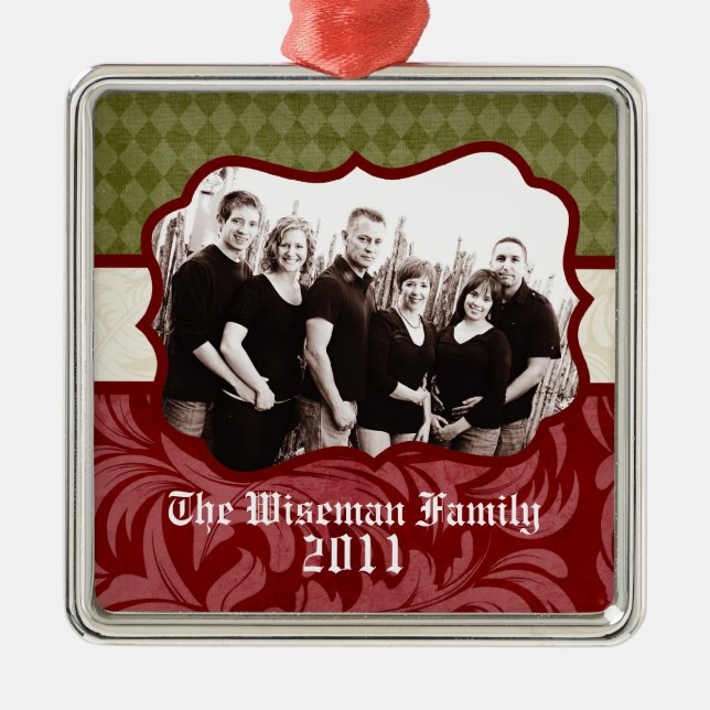 Personalized Custom Christmas PHOTO Ornament (Front)