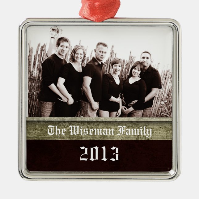 Personalized Custom Christmas PHOTO Ornament (Front)