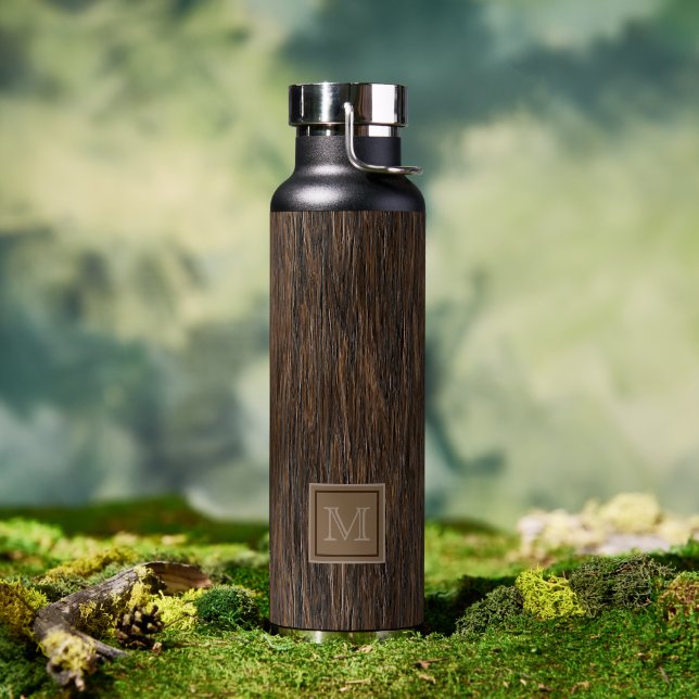 Personalized Custom Classy Wood Grain Art Pattern Water Bottle (Outdoor)
