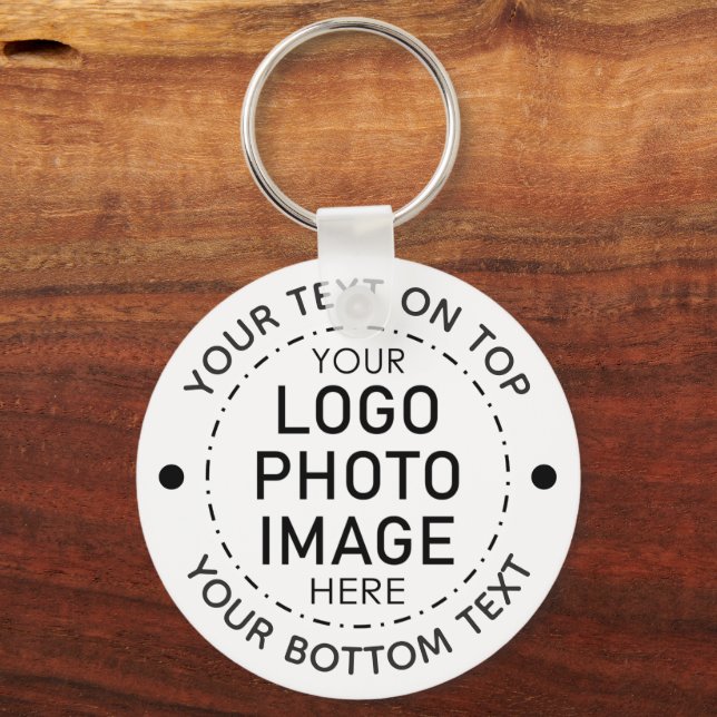 Personalized Custom Colour 1-2 Photos Logo Images Keychain (Back)