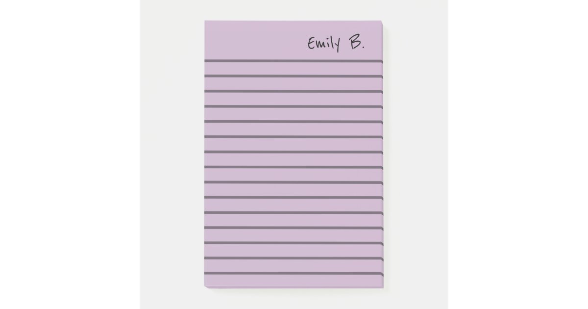 Personalized Custom Colour 4x6 Lined Postit Notes Zazzle