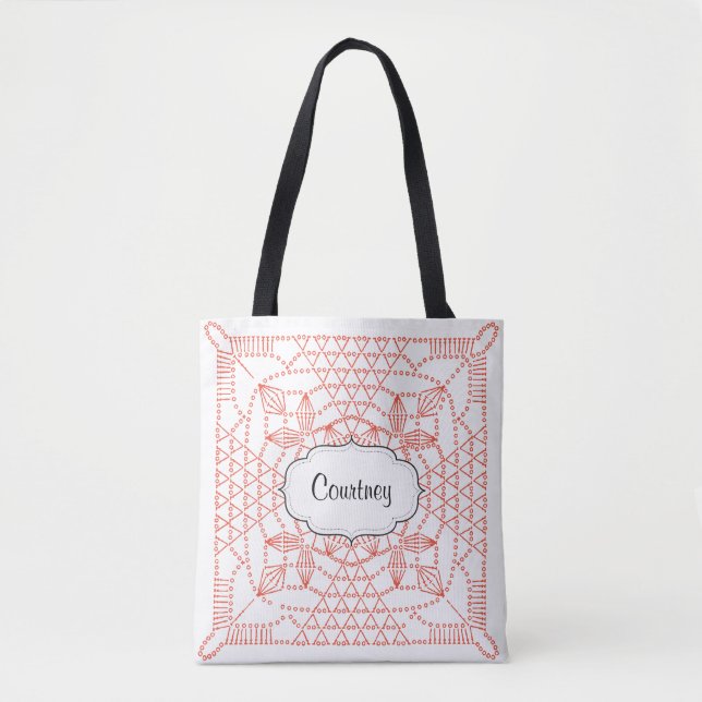 Personalized Custom Colour Crochet Chart Tote Bag (Front)